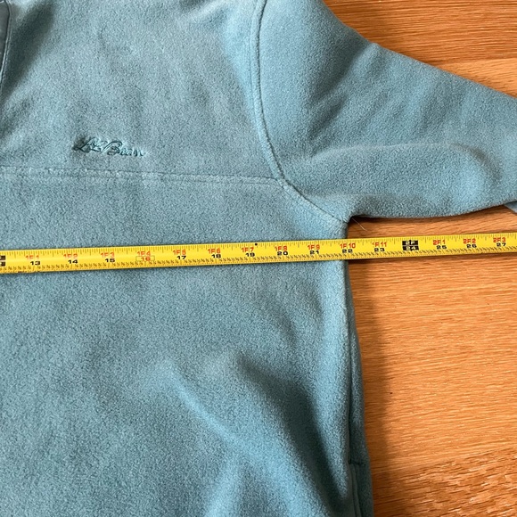 VTG ll bean women’s med pullover quarter snap fleece light blue green vintage - Picture 9 of 10